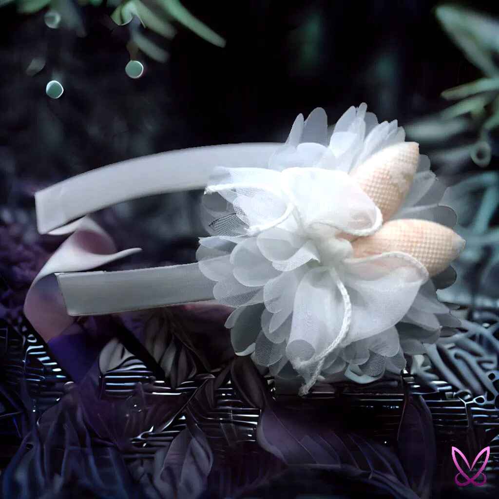 Bunny Ear Hairband - White with Baby Pink Ears