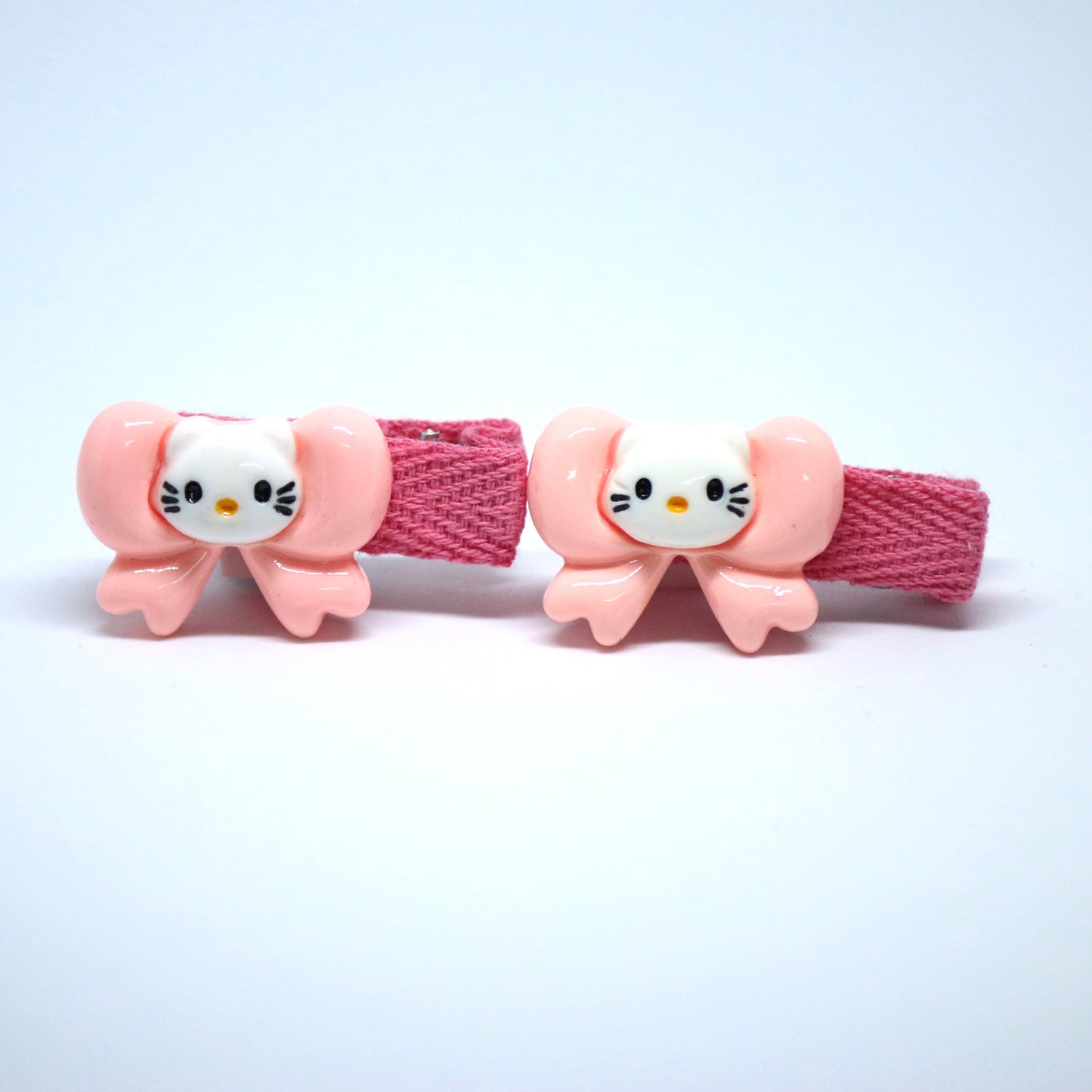 Hello Kitty Bow Hair Clips with Pink Accents