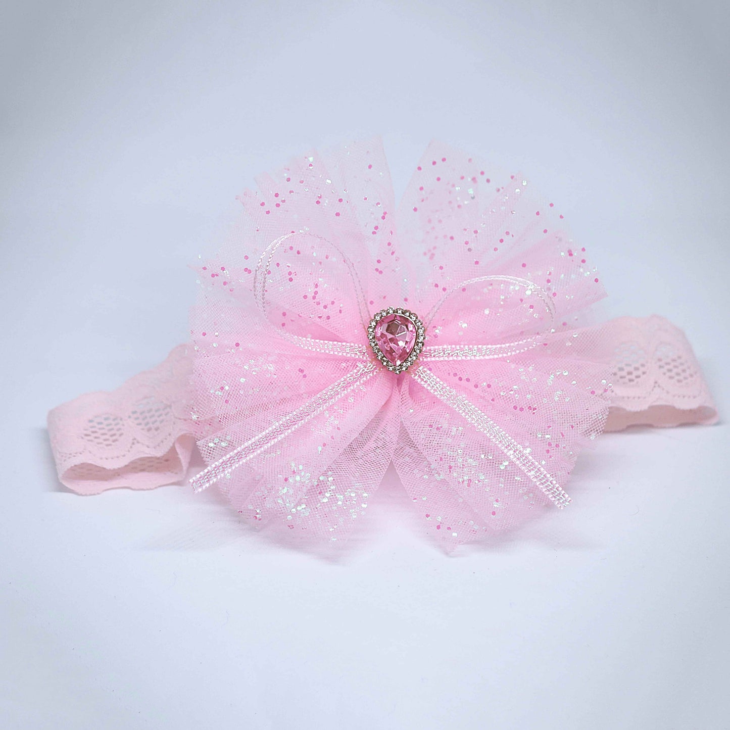 Pastel Pink Bow Baby Socks and Matching Hairband