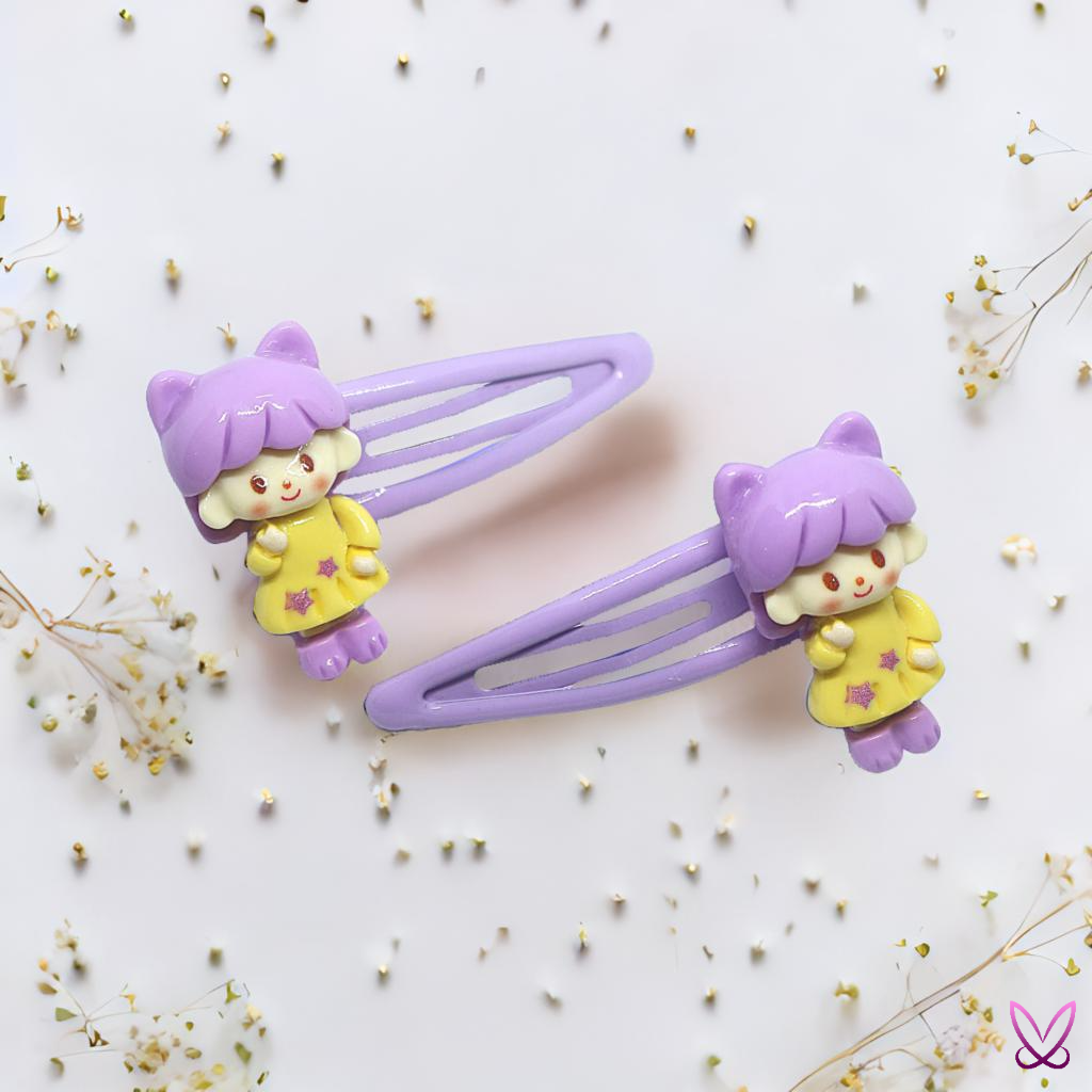 Lavender Girl Hair Clips