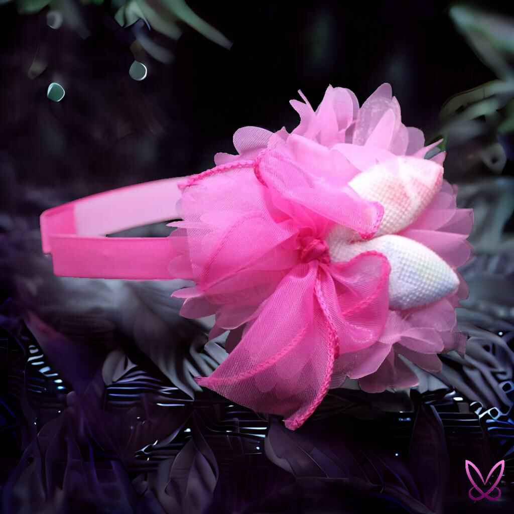 Bunny Ear Hairband - Pink with Pink and Blue Ears