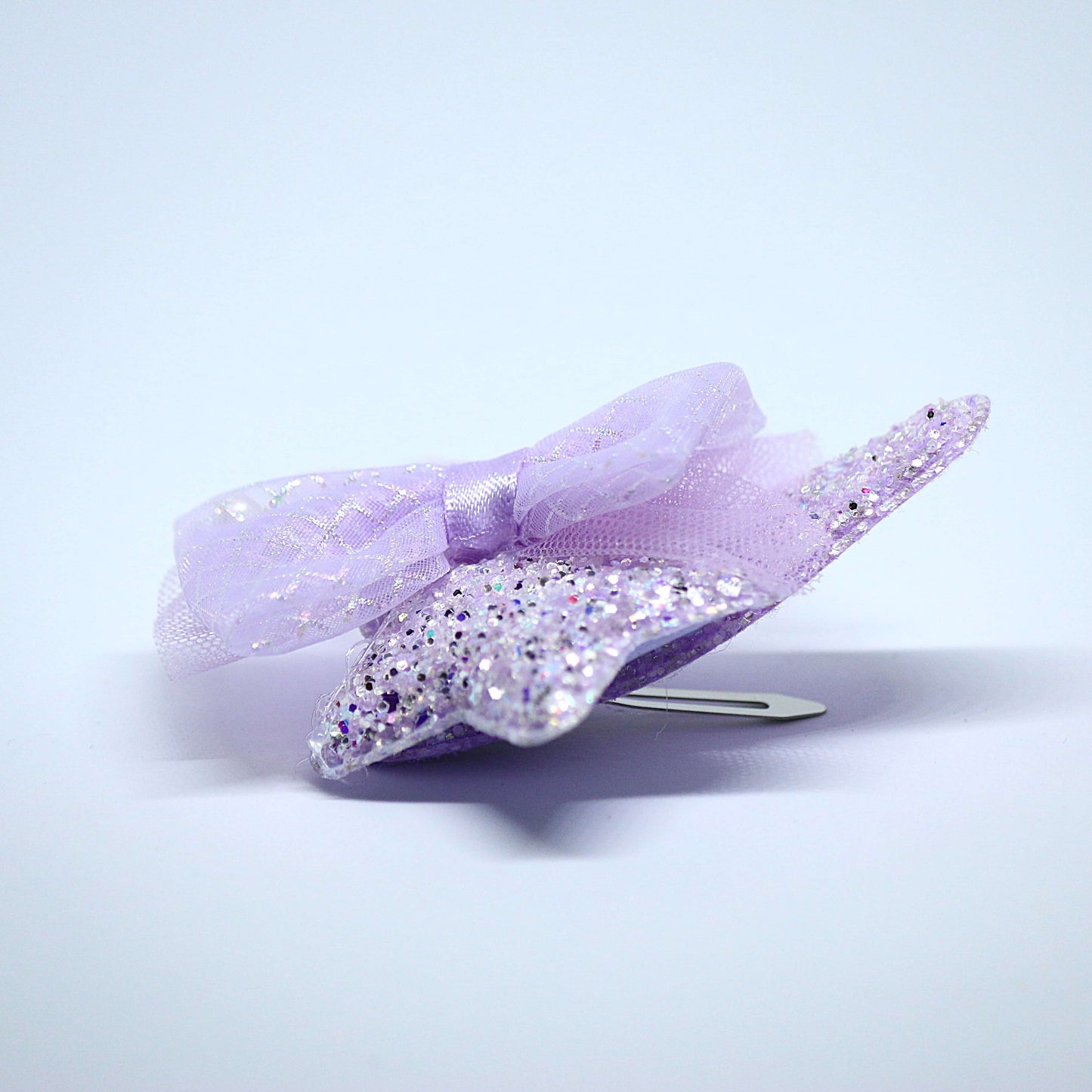 Glittering Lavender Star Bow Clips