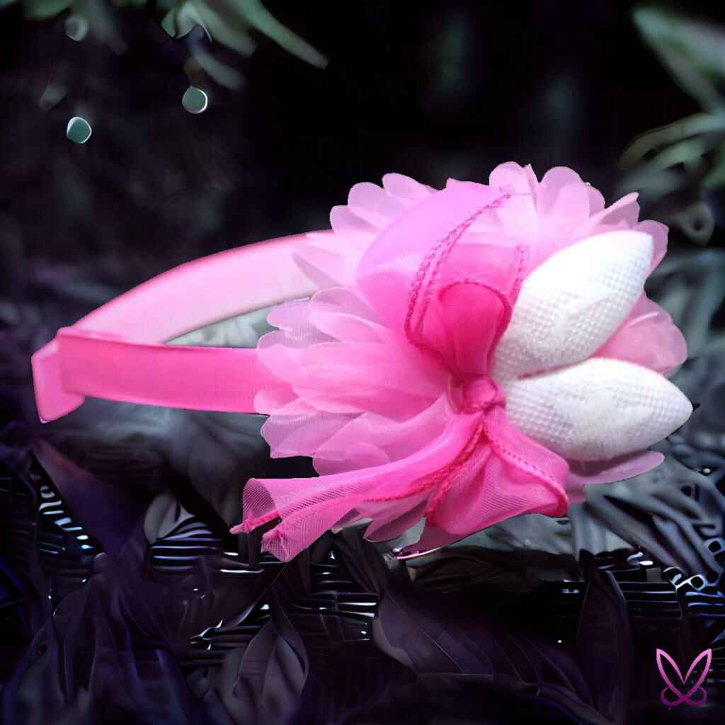 Bunny Ear Hairband - Pink with White Ears