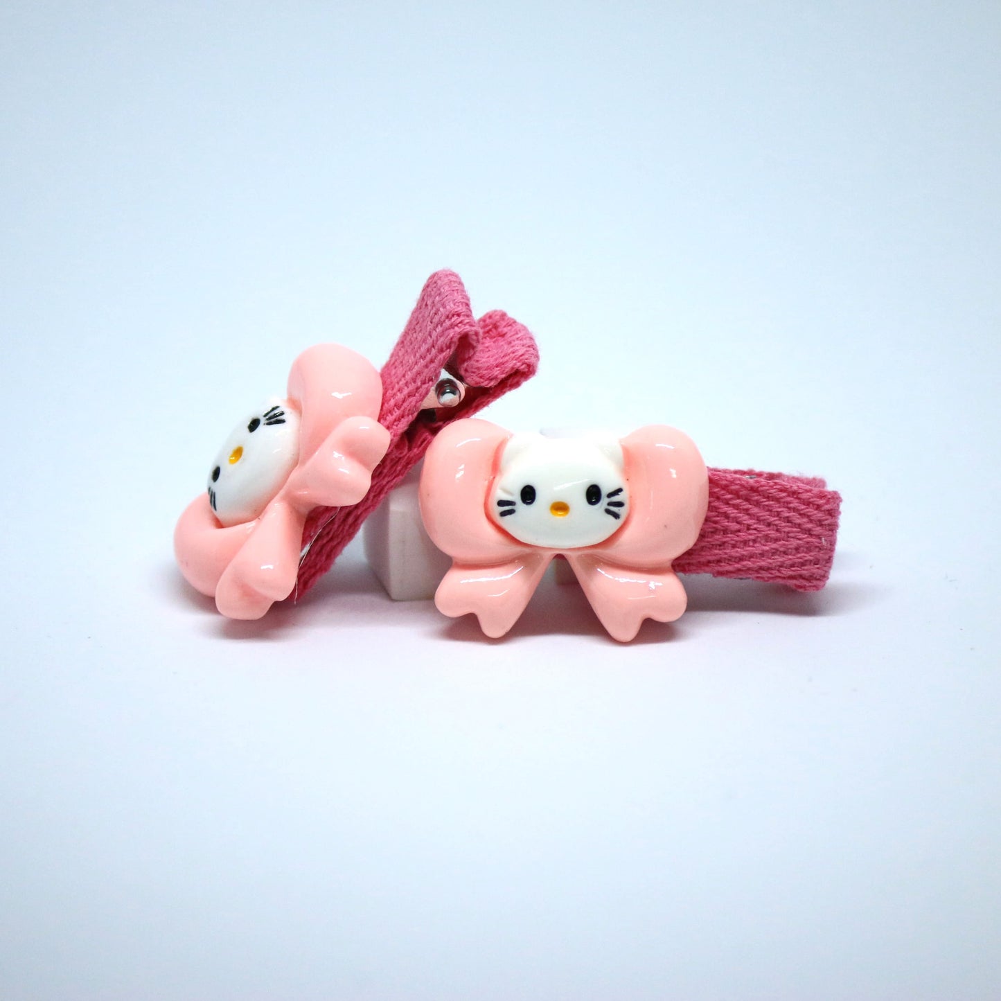 Hello Kitty Bow Hair Clips with Pink Accents