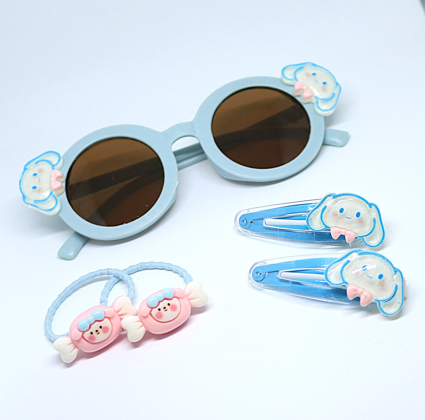 Blue Bunny Sunglasses and Hair Accessories Set - Pink