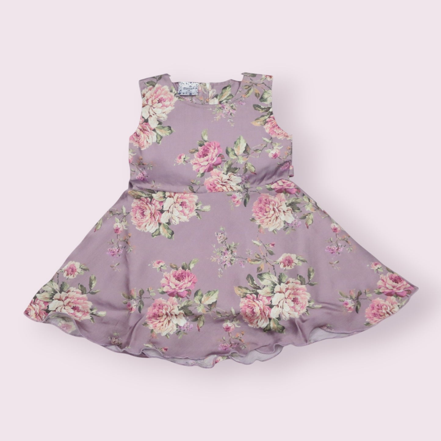 Lilac Floral Sleeveless Party Frock
