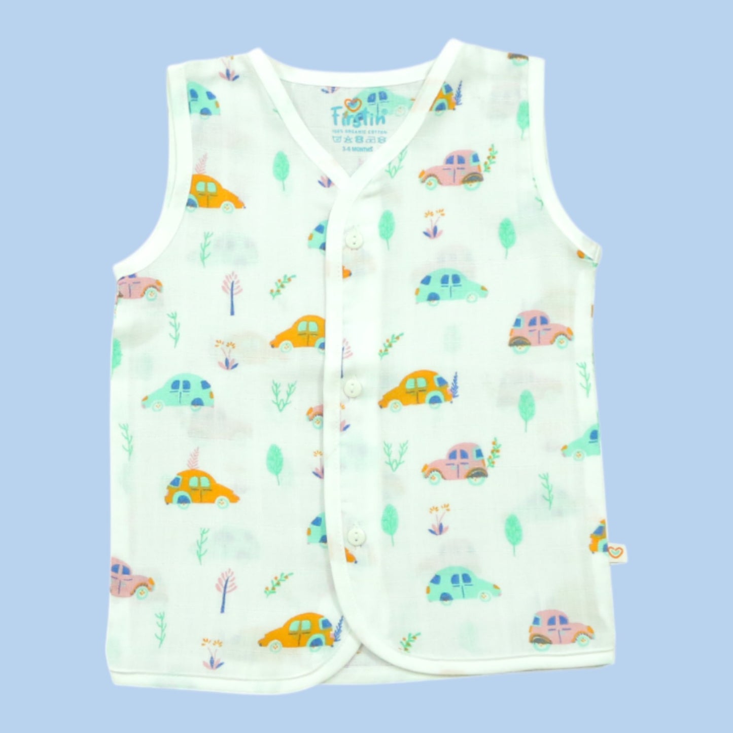 Car-Themed Sleeveless Button-Up Jabla