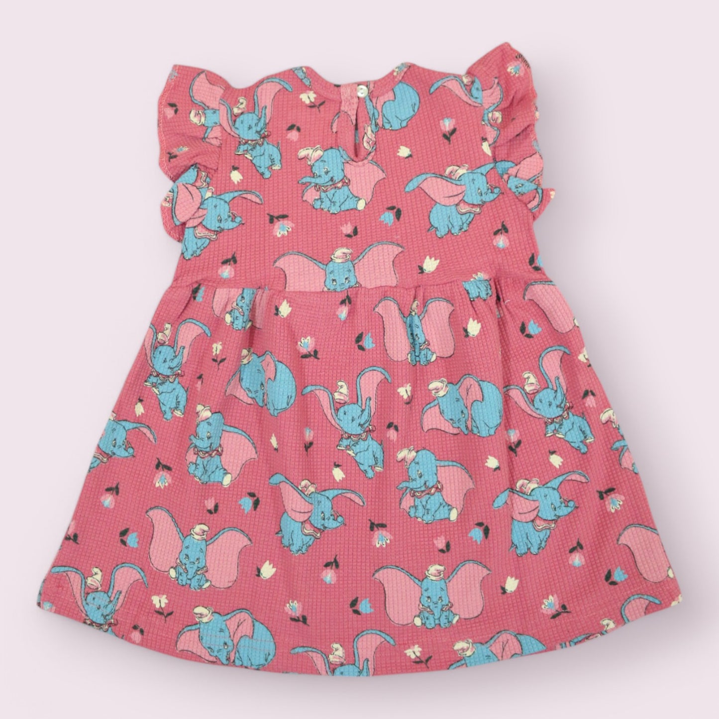 Playful Elephant Frill-Sleeved Frock