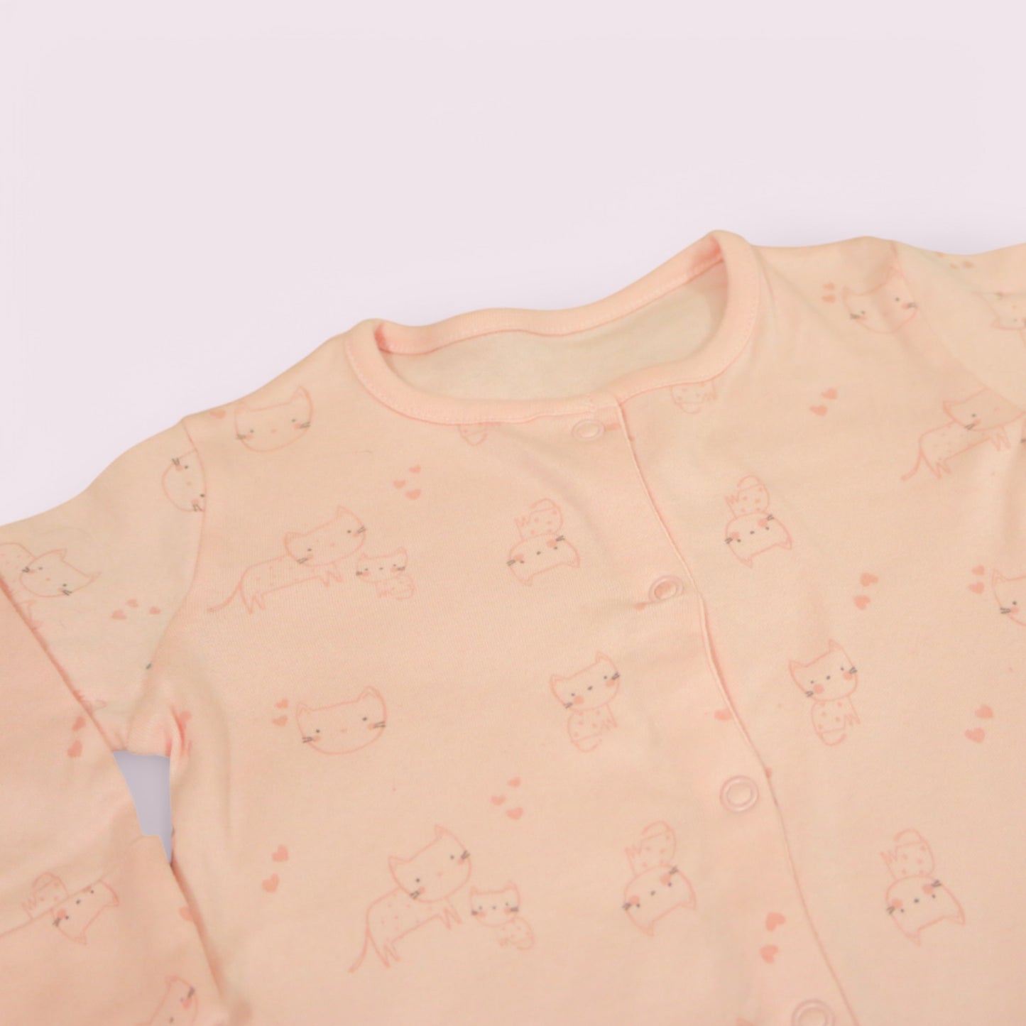 Adorable Kitten Button-Type Footed Romper