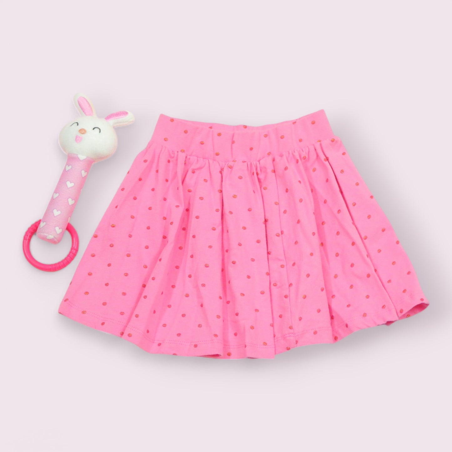 Premium Pink Polka Dot Cotton Baby Skirt