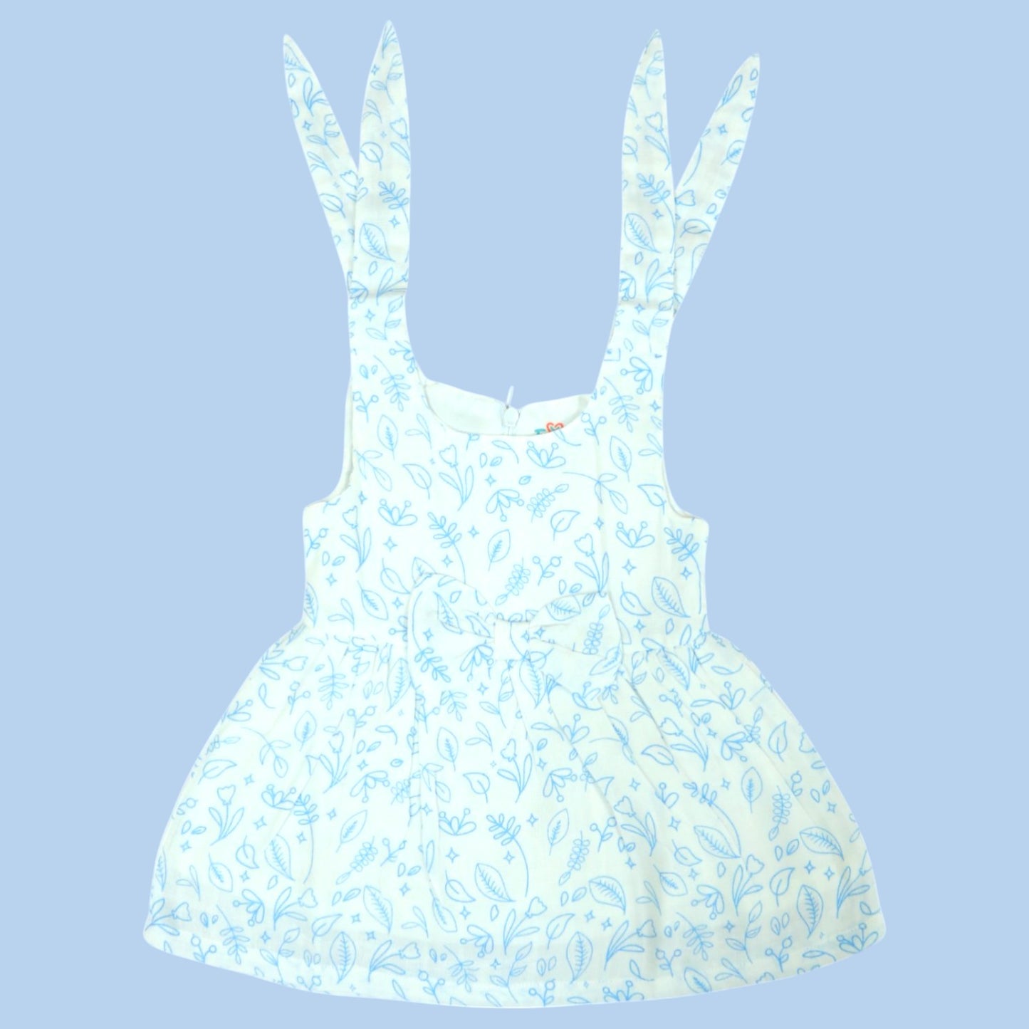 Floral Fantasy Self-Knot Muslin Frock