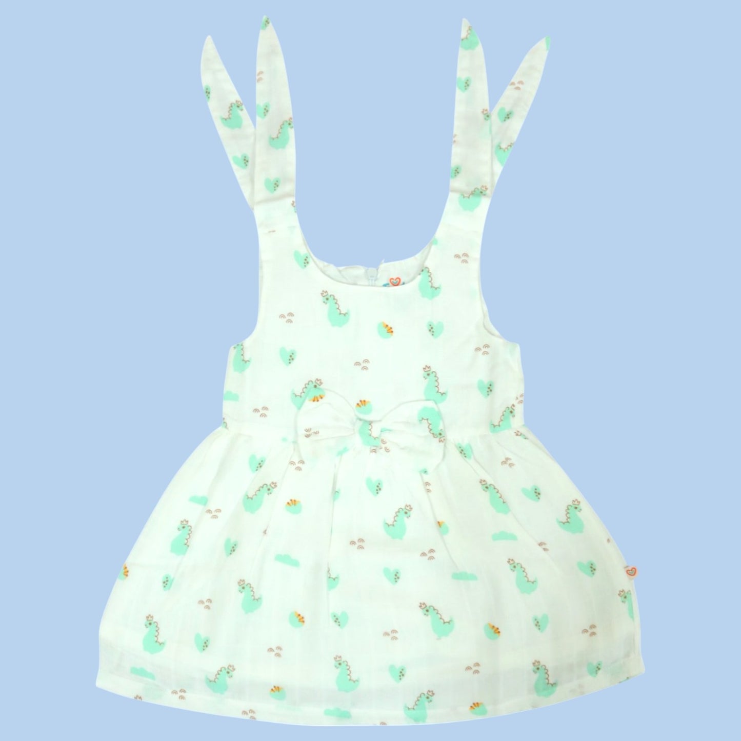 Dino Adventure Self-Knot Muslin Frock