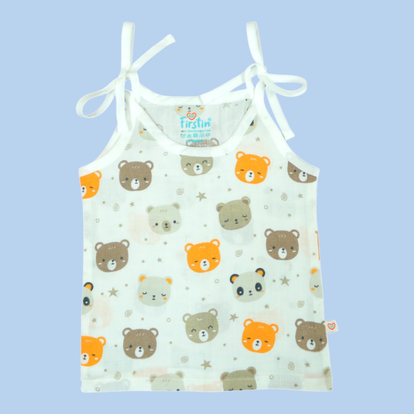 Bear Love Sleeveless Tie-Up Muslin Jabla