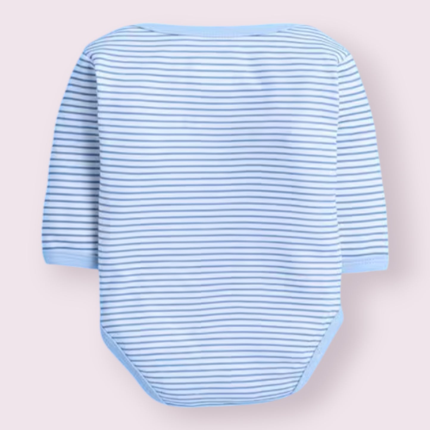 Blue Striped Long-Sleeve Baby Onesie