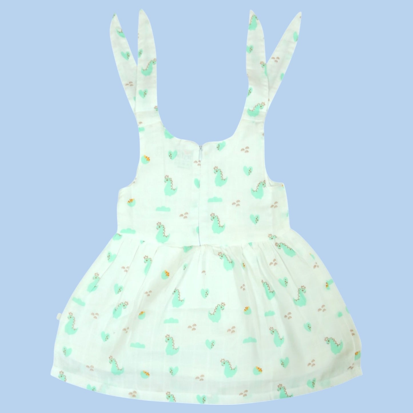 Dino Adventure Self-Knot Muslin Frock