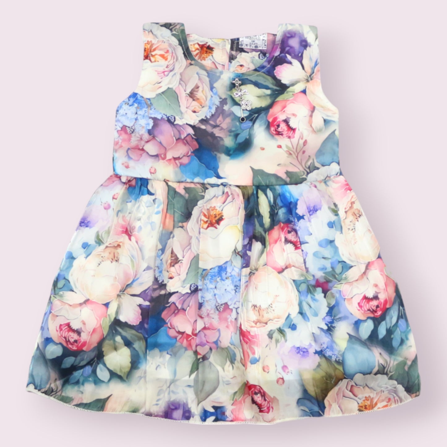 Elegant Floral Sleeveless Frock