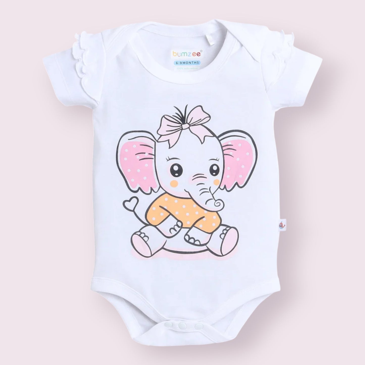 Adorable Elephant Baby Romper & Polka Dot Bloomers Set with Headband