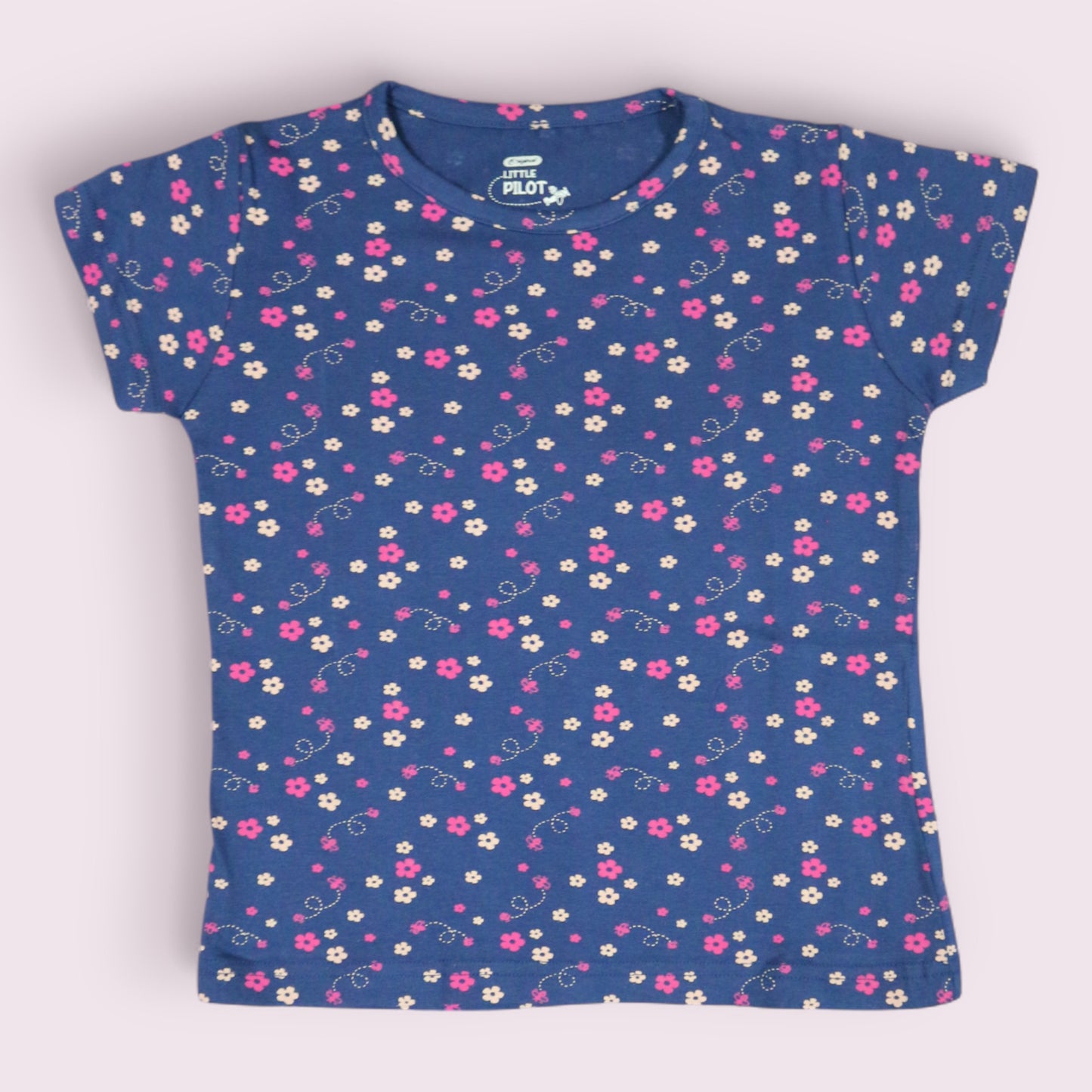Navy Blue Floral Print Co-Ord Set