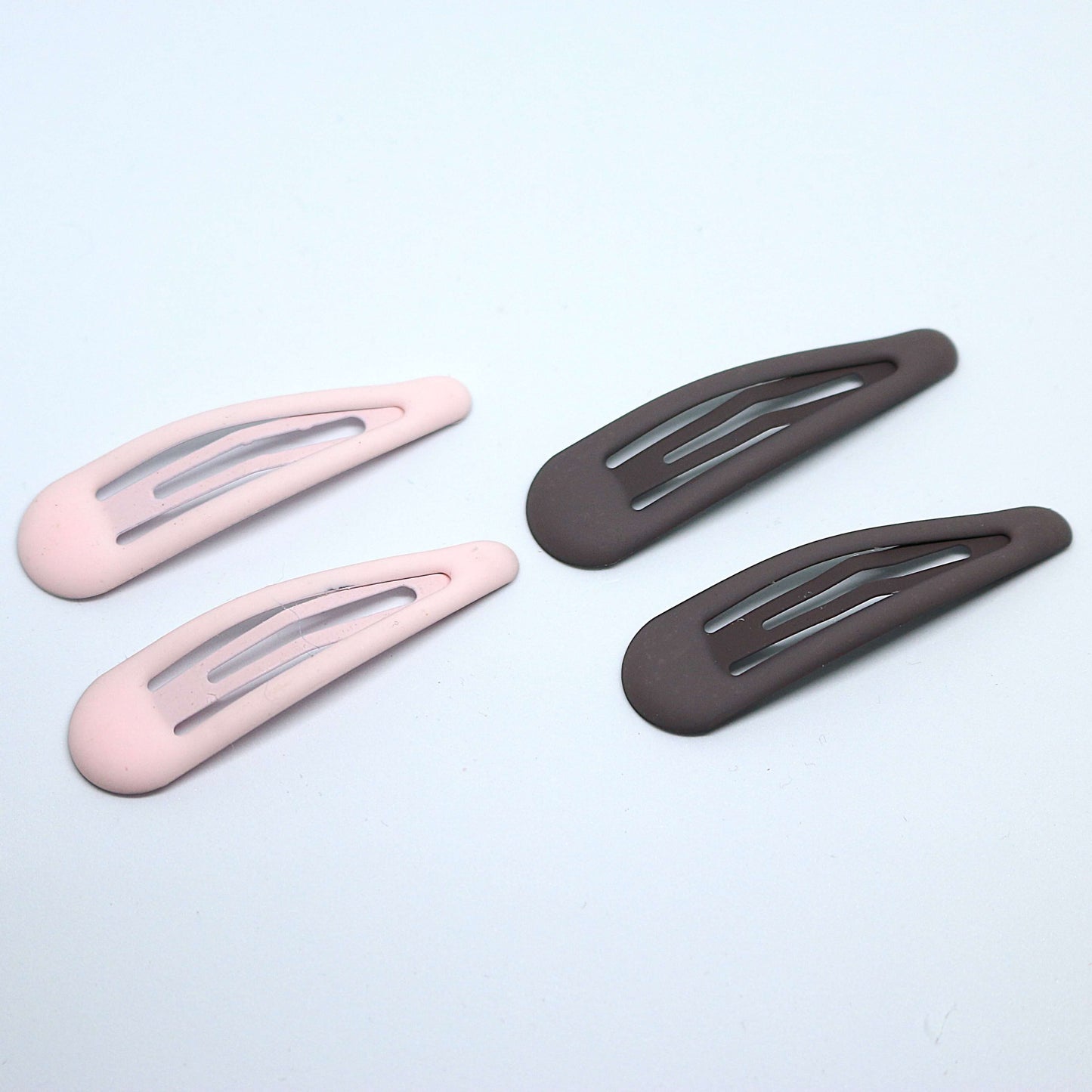 Premium Matte finish tic tac hair clips - Baby pink and Dark brown