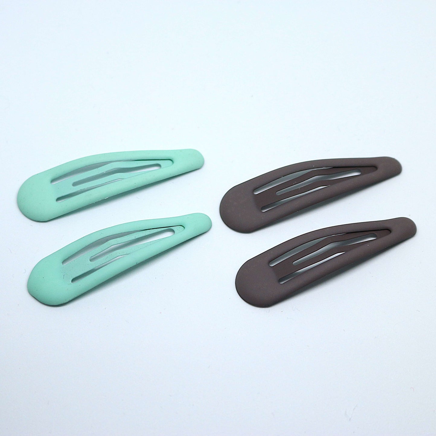 Premium Matte finish tic tac hair clips - Baby blue and Beige/ Brown