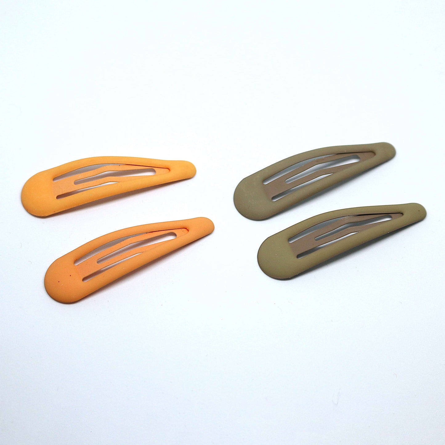 Premium Matte finish tic tac hair clips - Orange and Dark Beige