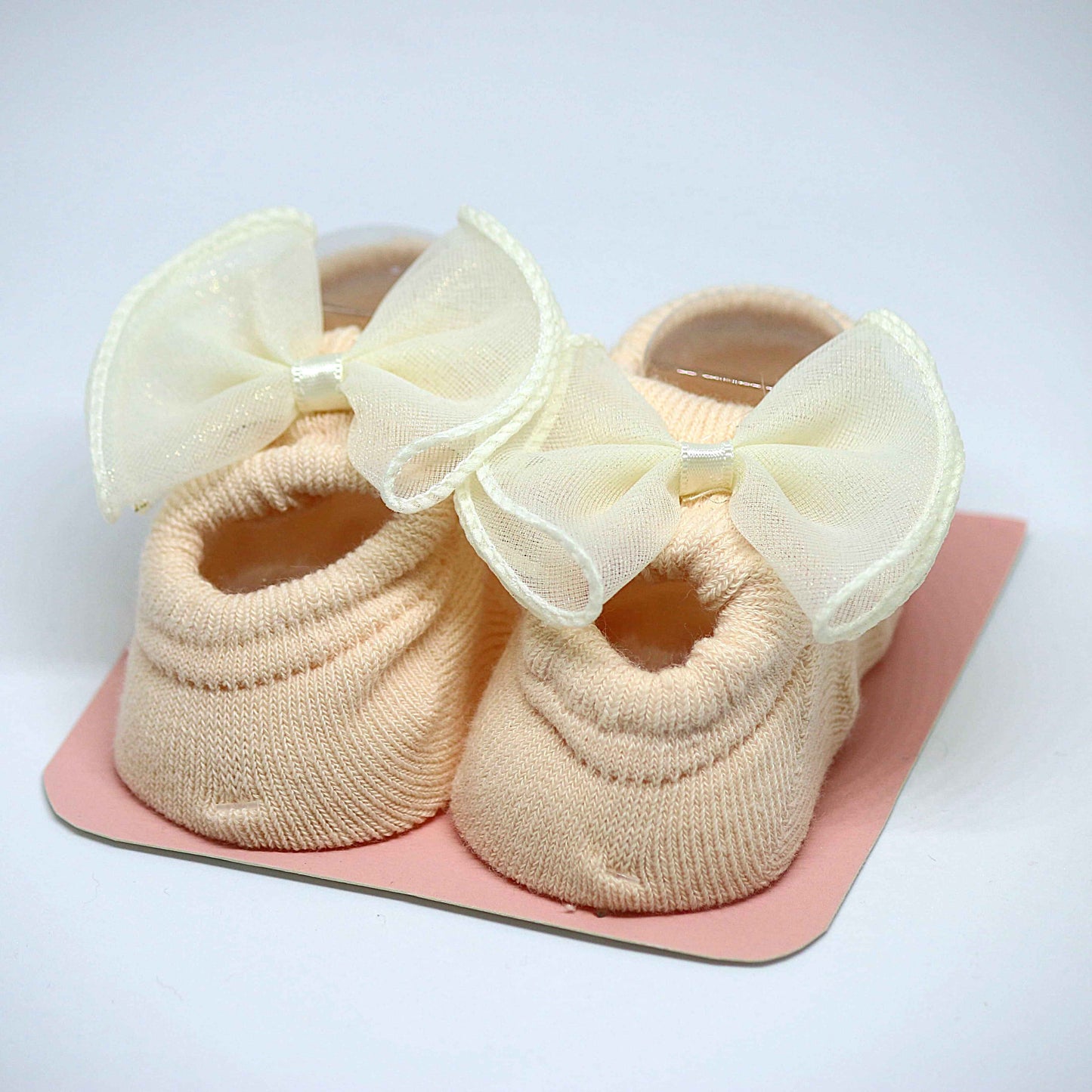 Cream Flower Baby Socks and Matching Hairband
