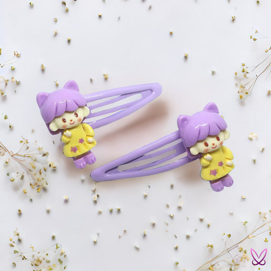 Lavender Girl Hair Clips