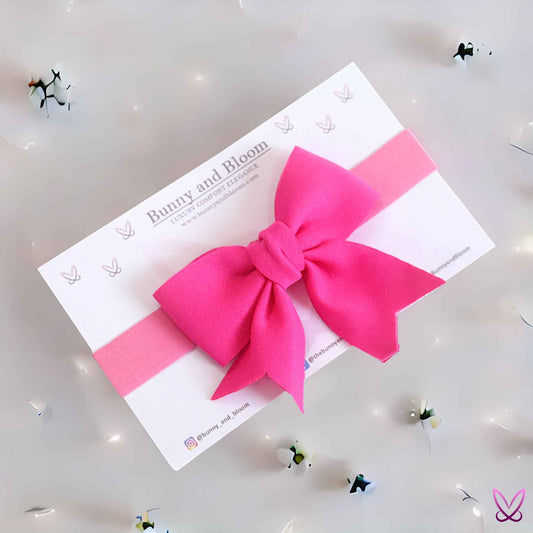 Plain Bow Hairband - Pink