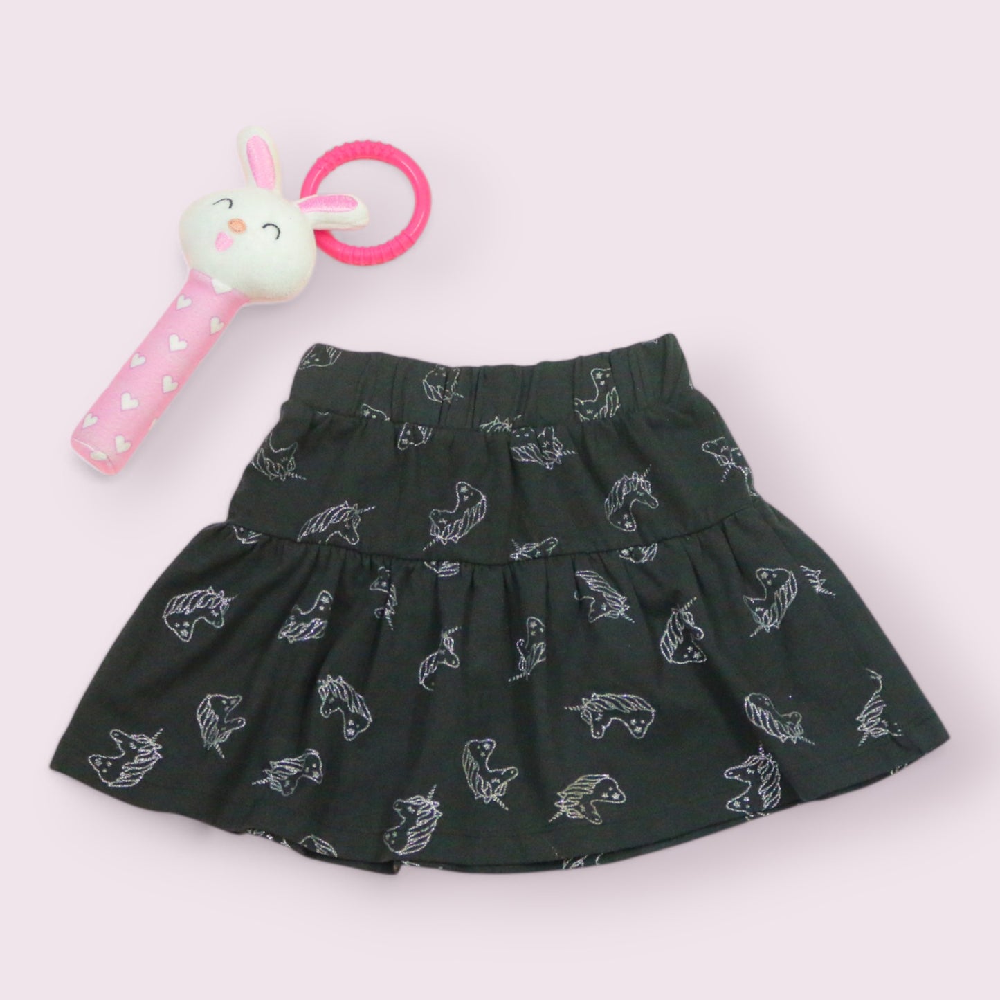Black Unicorn Pattern Premium Cotton Skirt