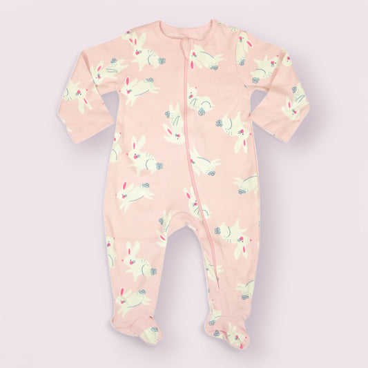 Playful Bunnies Zipper Romper