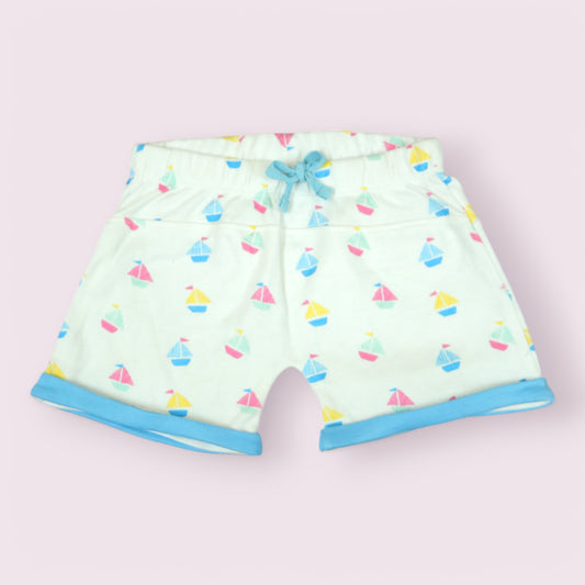 Nautical-Themed Sailboat Print Shorts