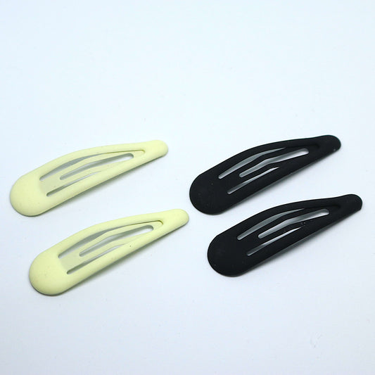 Premium Matte finish tic tac hair clips - Black and Off white