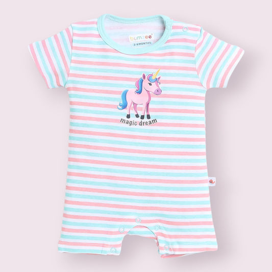 Pastel Striped Unicorn Dream Romper