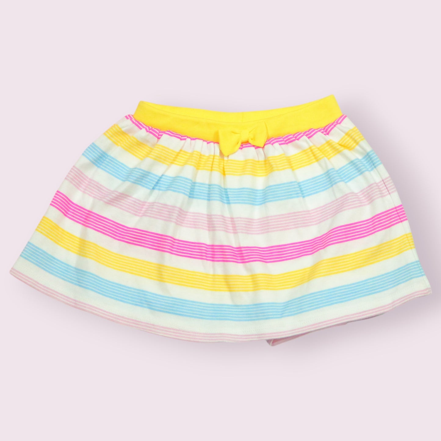 Colorful Striped Skirt with Attached Shorts