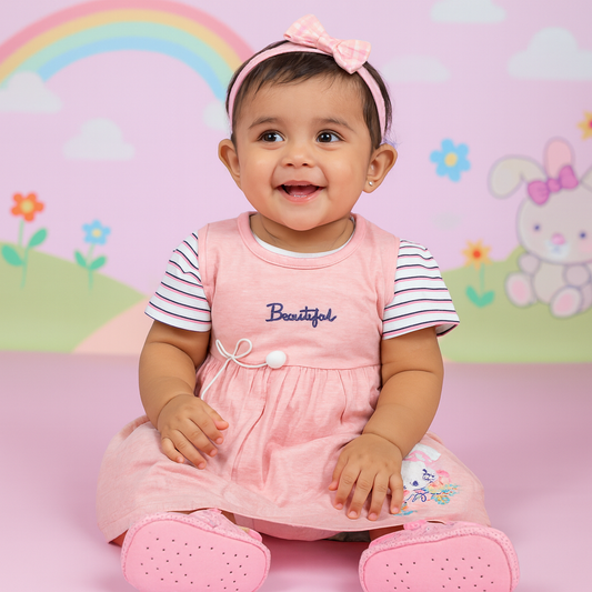 Adorable Pink Bunny-Themed Frock
