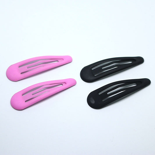 Premium Matte finish tic tac hair clips - Pink and Black