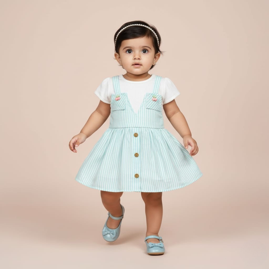 Adorable Mint Striped Frock